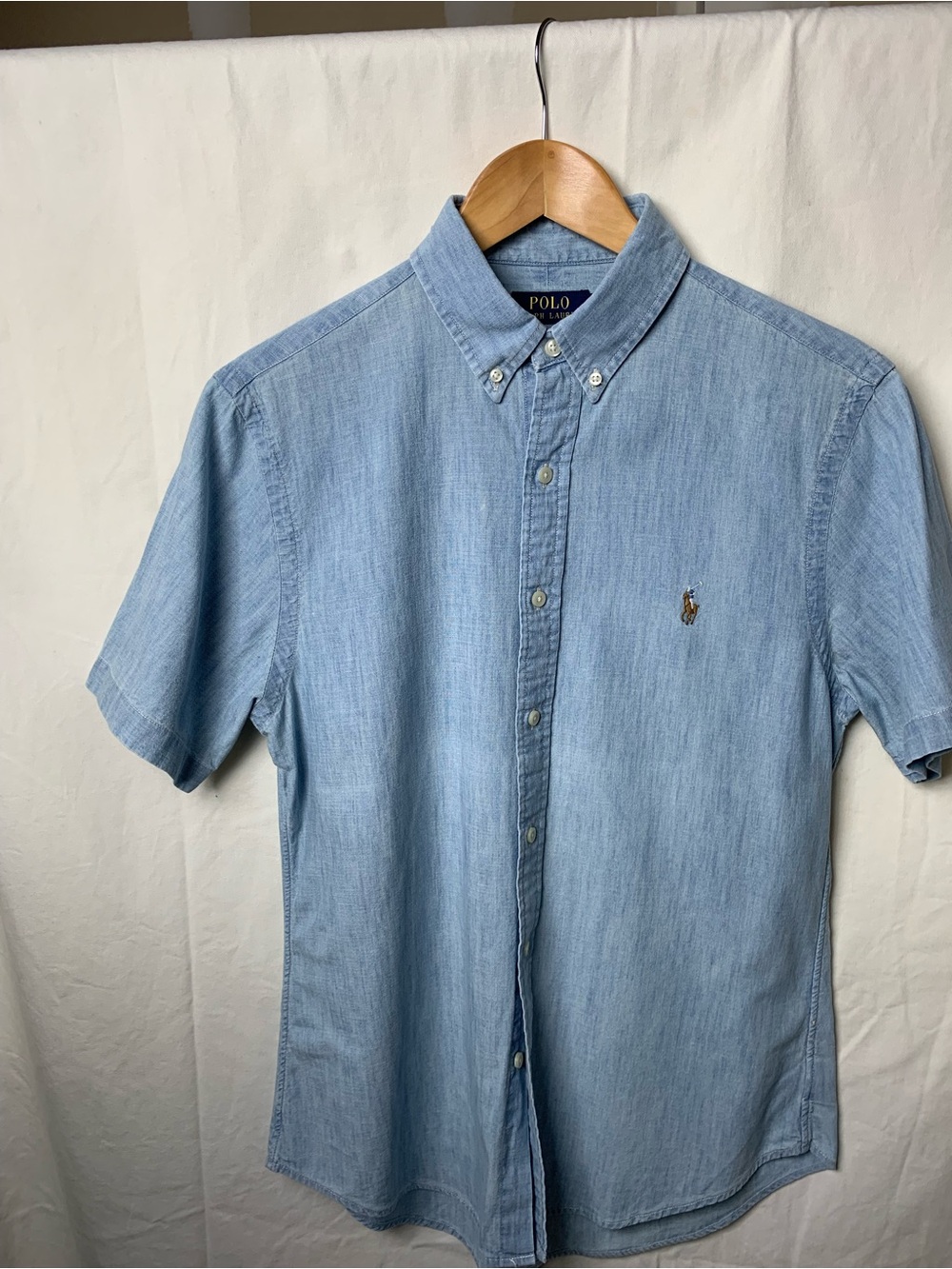 Ralph Lauren Light Blue Short Sleeve Button-Down Shirt